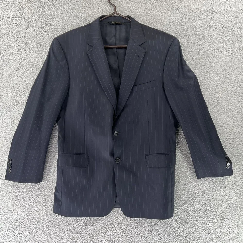 Jos. A. Bank Signature Gold Mens Blazer Black Striped Suit Jacket Sport Coat 43R